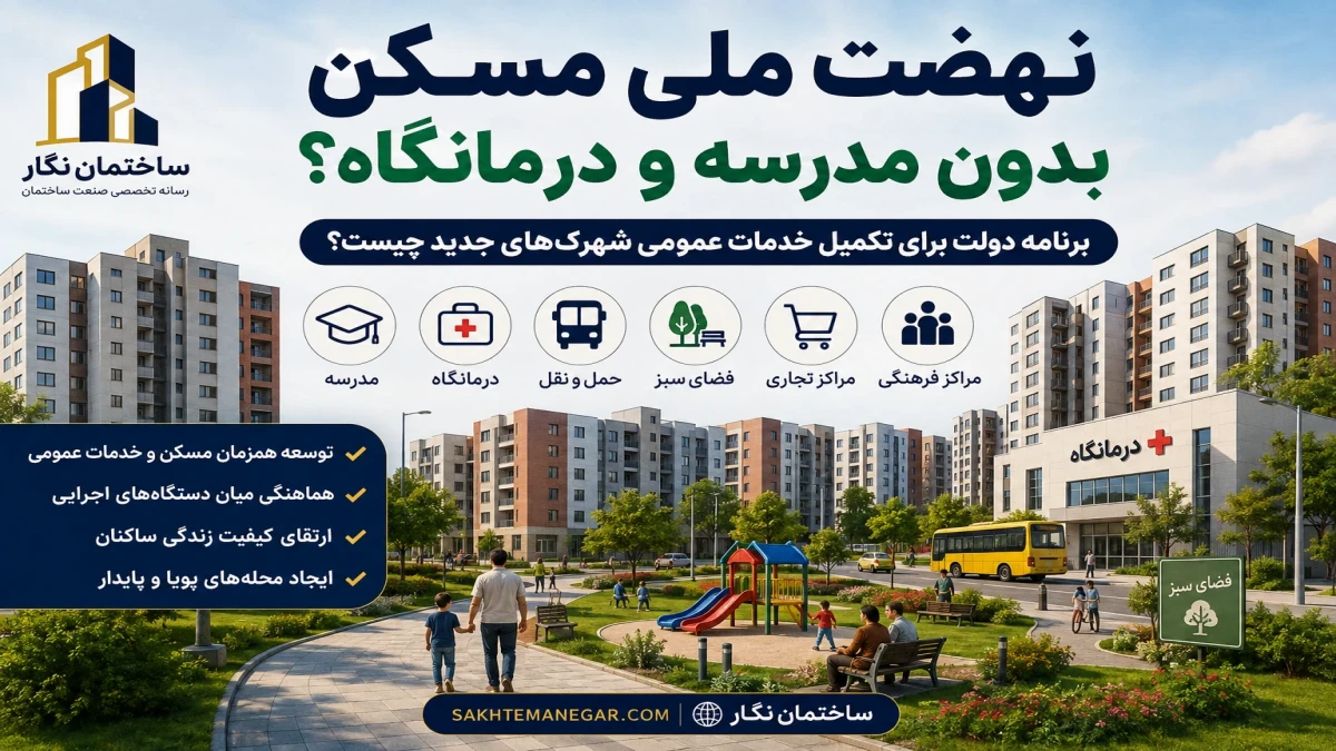 نهضت ملی مسکن بدون مدرسه و درمانگاه؟ برنامه دولت برای تکمیل خدمات عمومی شهرک‌های جدید چیست؟