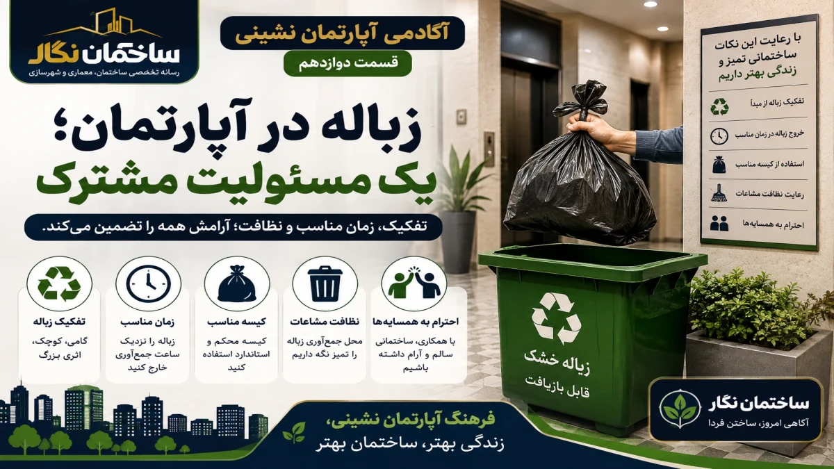 آکادمی آپارتمان‌نشینی ساختمان نگار – قسمت دوازدهم. زباله در آپارتمان؛ مشاعات، سطل زباله شخصی نیست!