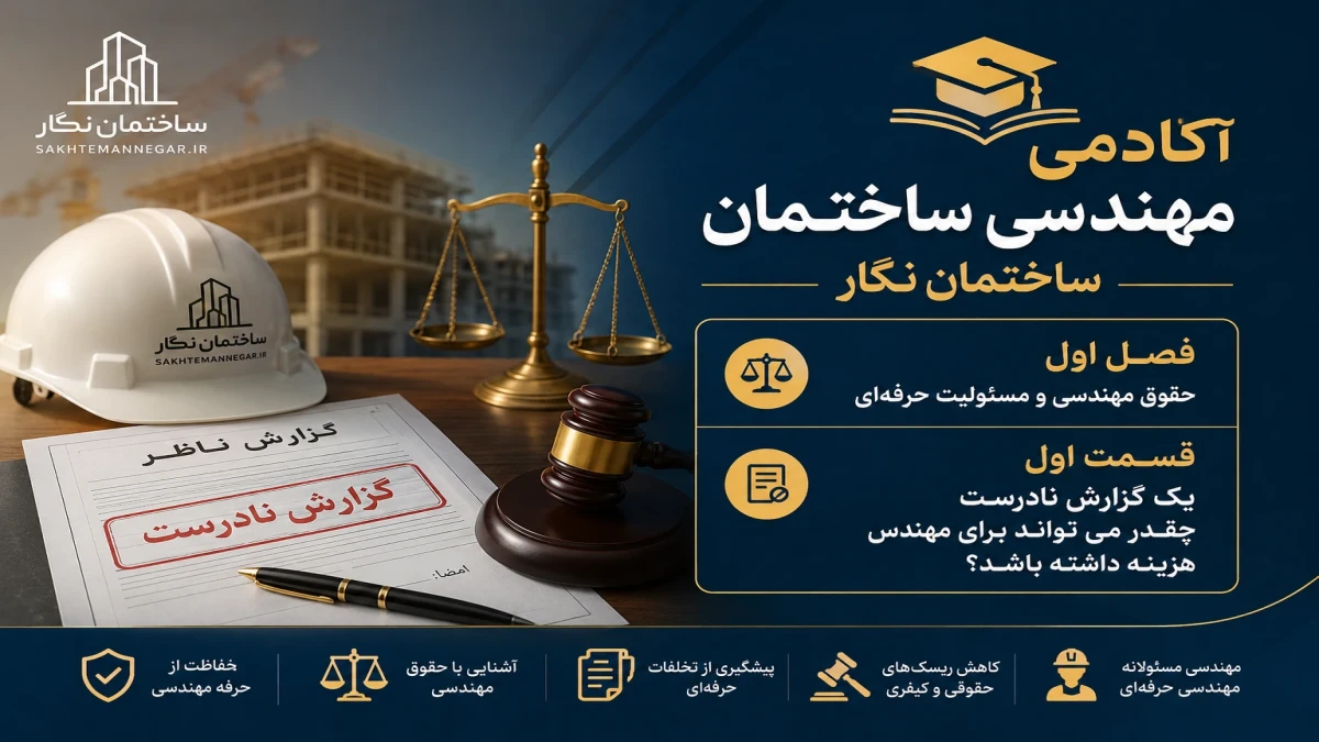 آکادمی مهندسی ساختمان ساختمان نگار . فصل اول . حقوق مهندسی و مسئولیت حرفه‌ای . قسمت اول. یک گزارش نادرست چقدر می‌تواند برای مهندس هزینه داشته باشد؟