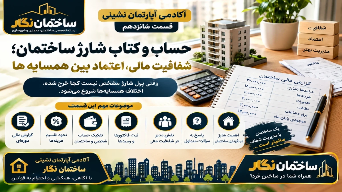 آکادمی آپارتمان‌نشینی ساختمان نگار. قسمت شانزدهم . شارژ ساختمان کجا خرج می‌شود؟؛ ۱۰ نکته برای شفافیت مالی بین همسایه‌ها
