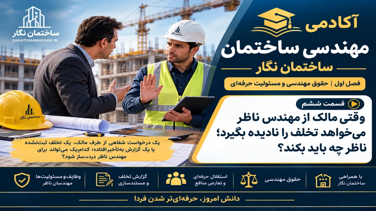 آکادمی مهندسی ساختمان ساختمان نگار؛ قسمت ششم. وقتی مالک از مهندس ناظر می‌خواهد تخلف را نادیده بگیرد؛ ناظر چه باید بکند؟