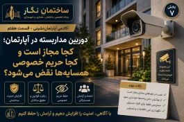 مجموعه آموزشی آکادمی آپارتمان‌نشینی ساختمان نگار- قسمت هفتم- دوربین مداربسته در آپارتمان؛ کجا مجاز است و کجا حریم خصوصی همسایه‌ها نقض می‌شود؟
